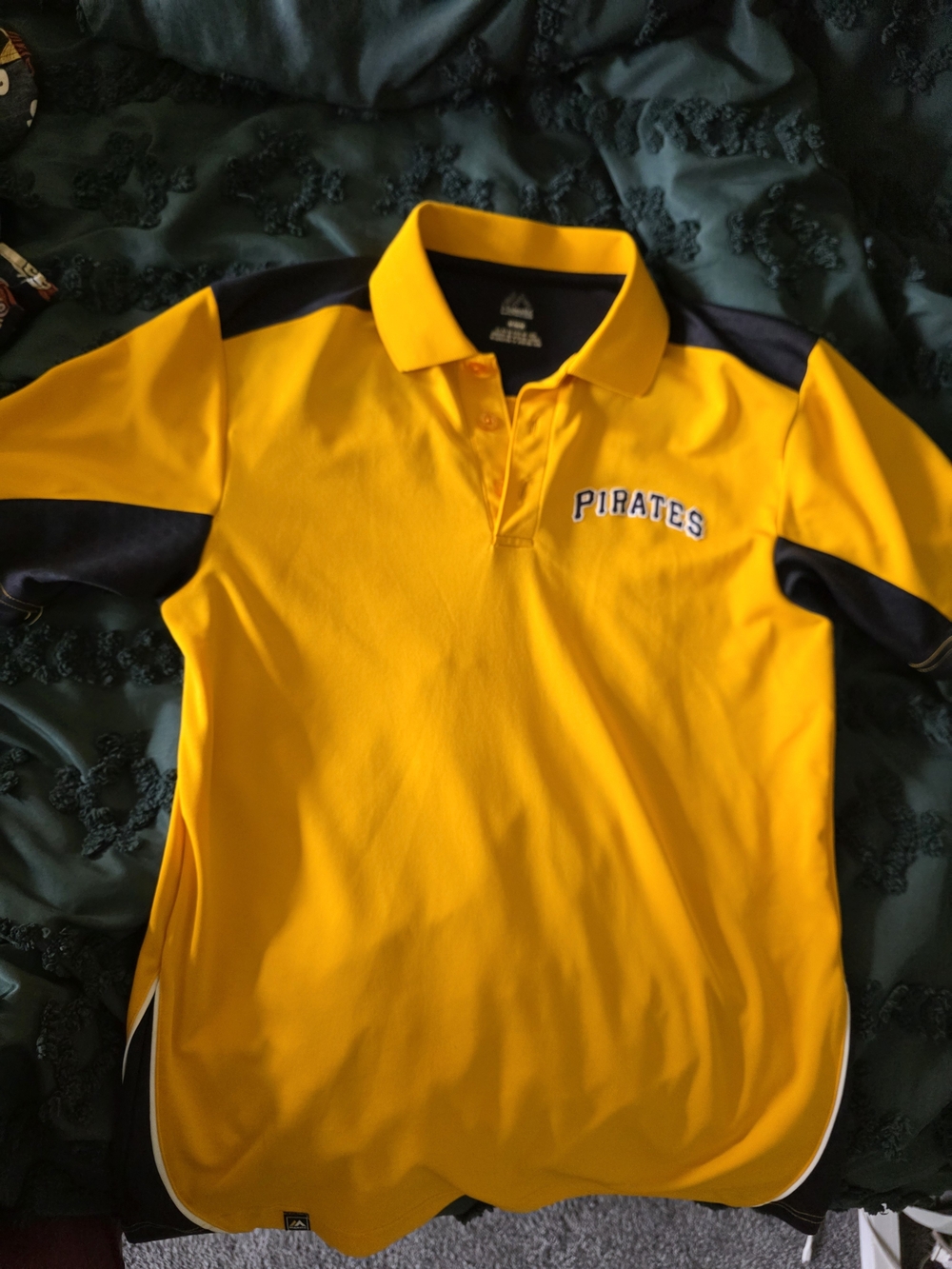 Majestic Yellow and Black Pirates Polo Shirt
